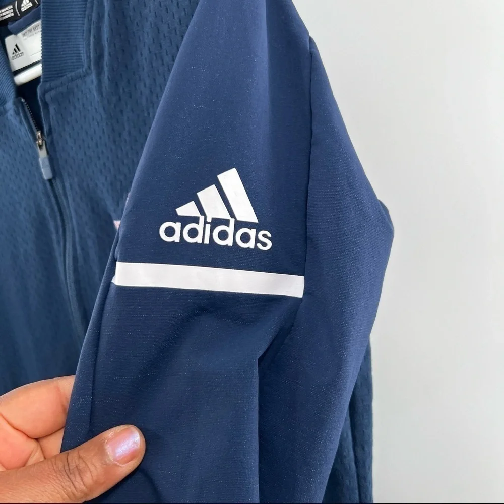 Adidas climalite 2016 sideline blue front zip long sleeve jacket M